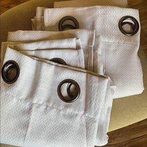 NEW The Big One SILVERY GRAY textured Window Grommet Curtains Drapes Blackout